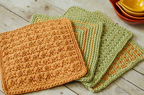 Three Color Simple Stitch Dishcloth photo 7