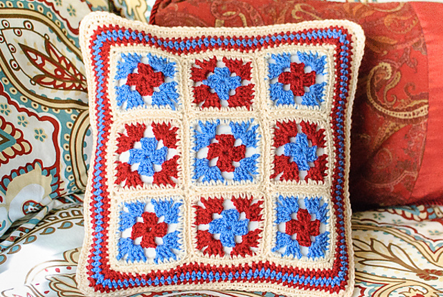 Small Granny Squares Pillow