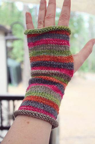 Strata Striped Fingerless Mittens photo 3