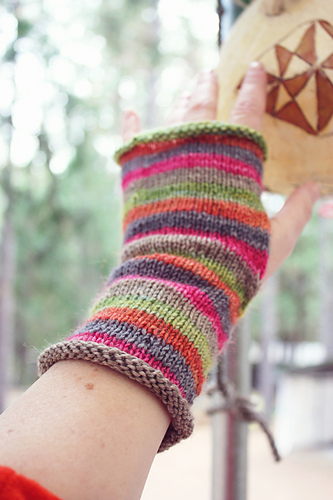 Strata Striped Fingerless Mittens photo 1