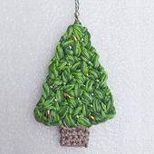 Beaded tree Christmas ornament