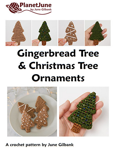 Ravelry: Gingerbread Tree & Christmas Tree Ornaments pattern by June ...