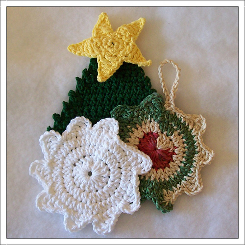 Snowflake & Christmas Tree Scrubbies photo 1