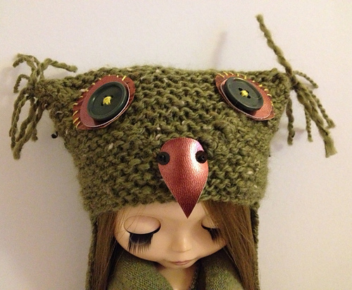 Super simple owl hat for Blythe photo 2