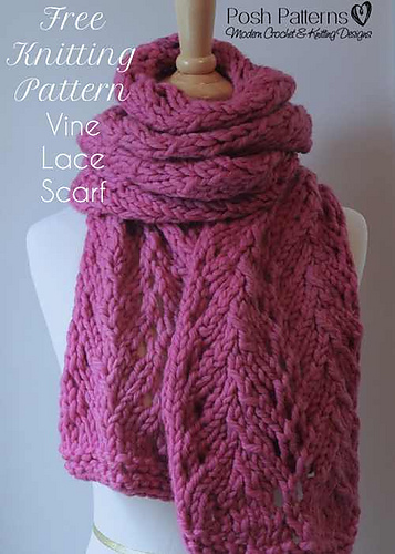 Ravelry: Vine Lace Scarf pattern by Posh Patterns