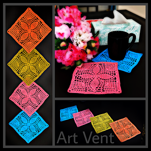 Square flower coaster photo 2