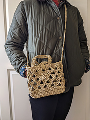 Prada-Inspired Mini Raffia Crossbody tote bag