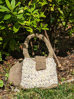 Crochet mini baguette shoulder bag