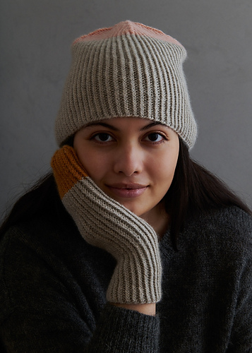 Twisted Rib Hat + Mittens In Cashmere Merino Bloom photo 1