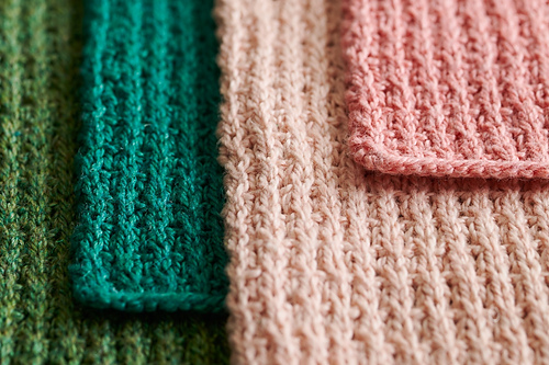 Waffle Stitch Washcloth + Hand Towel In Santolina photo 1