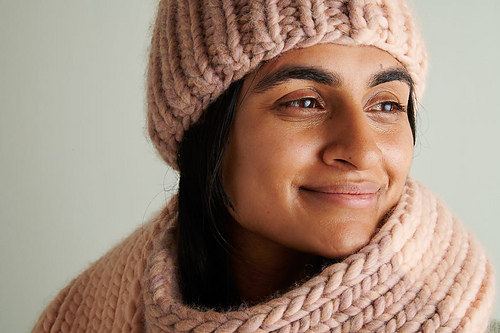 Two-Tone Pom Pom Hat + Scarf photo 5