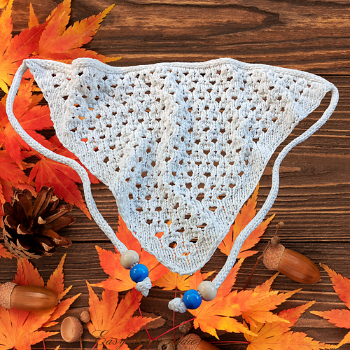 Lace Knit Bandana and Triangle Scarf