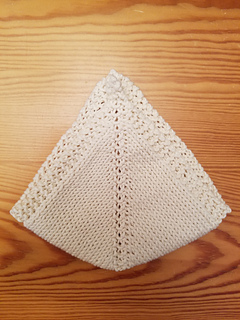 1st Attempt- Stockinette Leaf- Folded in half length-wise.