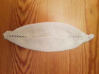 1st Attempt- Stockinette Leaf- Unblocked and hard to open it up.