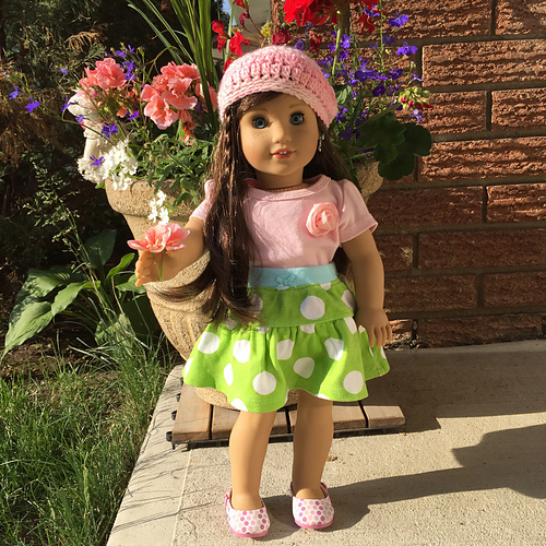 Crochet Beret for 18" American Girl Doll photo 2