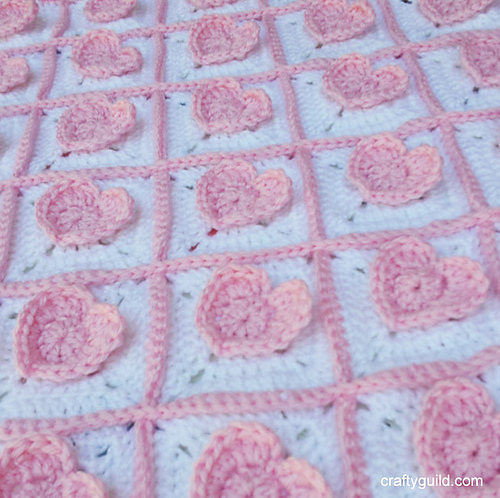 3D Heart Granny Baby Blanket photo 2