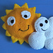 Partly Cloudy: Sun & Cloud Pillows pattern 