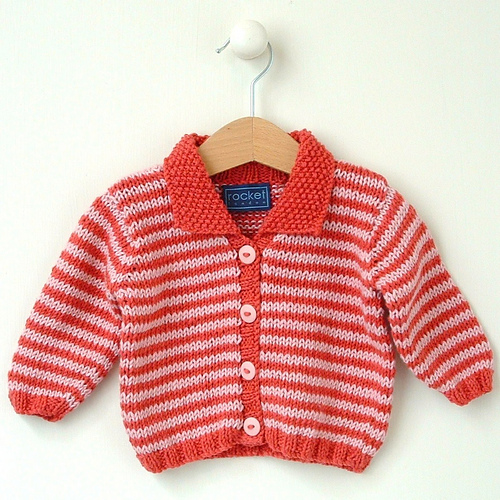 Baby Striped Pattern Lapel Knitted Cardigan or Pants main image 0