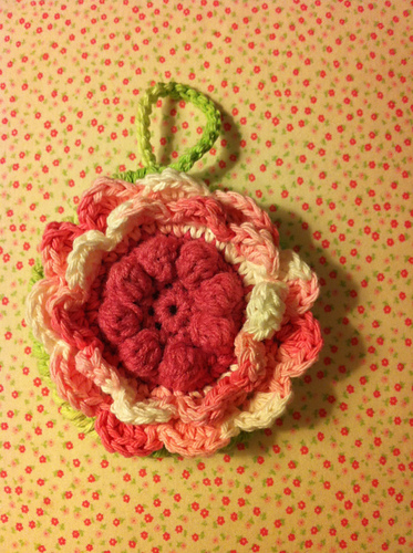 Rainbow Flower Scrubby Dishcloth photo 4