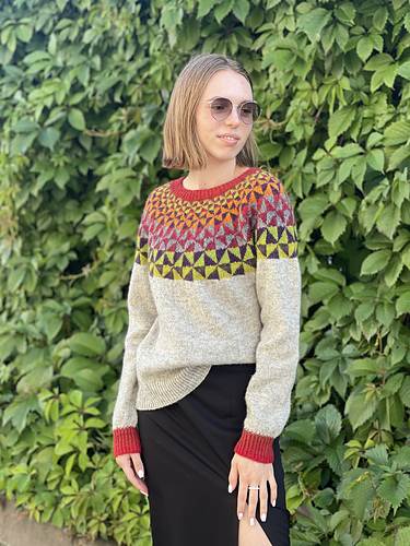 Multicolor Geometrisk Genser - Rose Marinne