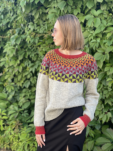 Multicolor Geometrisk Genser - Rose Marinne