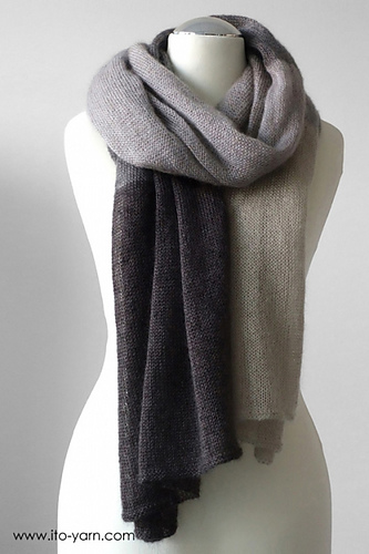 か*ご様 Osmanthus Motif Knitted Scarf Mame Kurogouchi マメクロゴウチ Osmanthus Motif Knitted Scarf