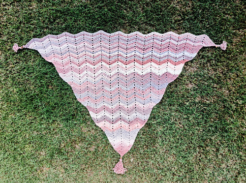 Peace & Love Chevron Ripple Shawl