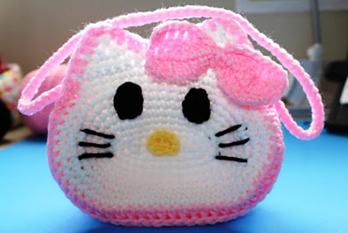 Crochet Hello Kitty-inspirert lille jenteveske - Yolanda Soto-Lopez