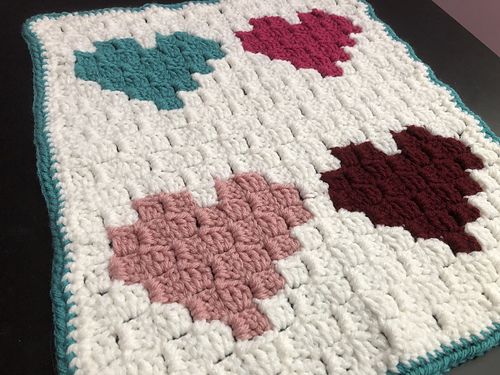 Ravelry: Small Hearts Graphghan Block pattern by Amanda Julien