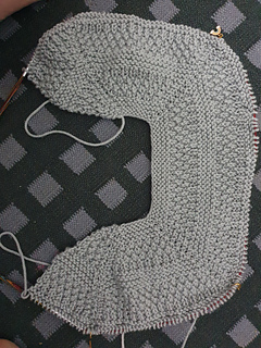 in progress - after first set of raglan increases, just before starting the neckline increases