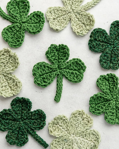 Crochet Shamrock and Four-Leaf Clover