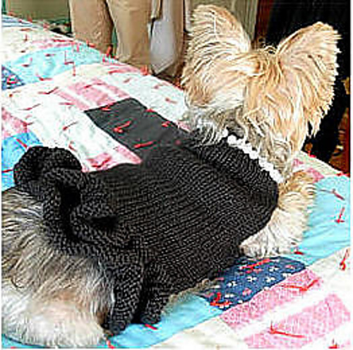 Liten svart kjole med perler Hund-genser - bysavannahkayFlickr