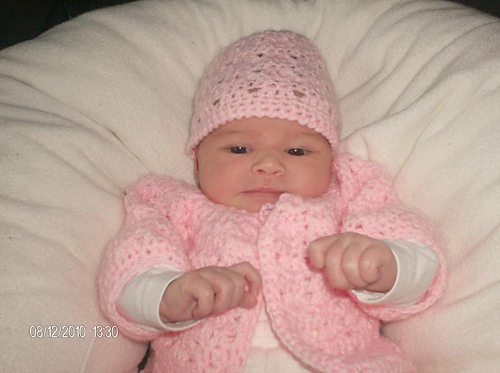 Twin Stitch Baby Sweater, Hat, and Booties photo 2
