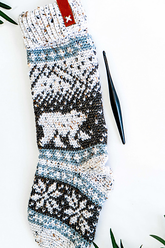Polar Bear Stroll Crochet Stocking photo 3