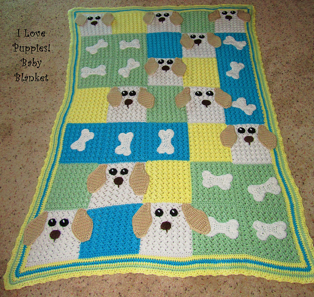 Ravelry shelli34's " I Love Puppies!" Baby Blanket