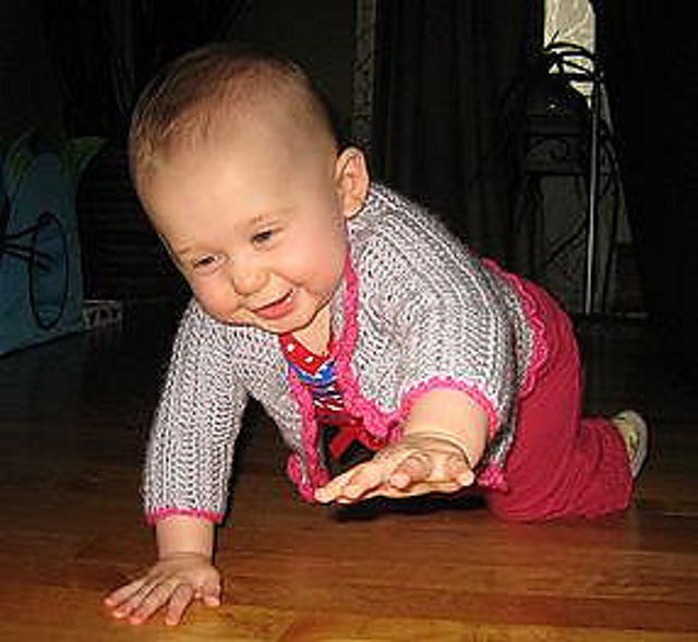 Ravelry Cute as a Button Baby Sweater pattern by Rachel Geller