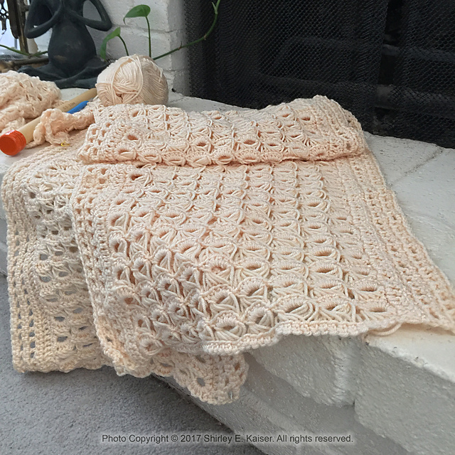 Ravelry shirleykaiser's Afghan Cream Broomstick Lace 1
