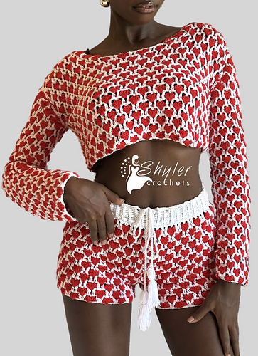 valentines cropped sweater