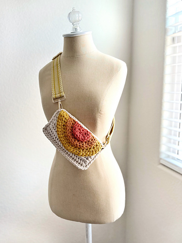 Rainbow Crochet Glasses Case & Crossbody Bag 093 photo 6