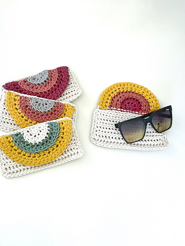 Rainbow Crochet Glasses Case & Crossbody Bag 093 photo 5