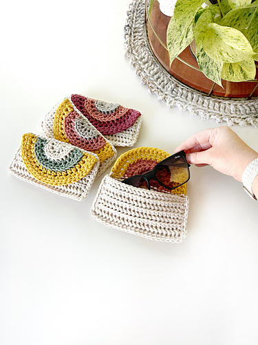 Rainbow Crochet Glasses Case & Crossbody Bag 093