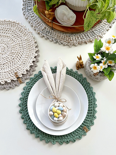 Picot Placemat & Doily Set 071 photo 2
