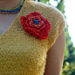 Be Sweet crochet sweater w\/flower