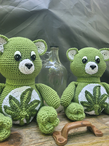 Pot Leaf Stash Jar Bear - Raechel Kammers