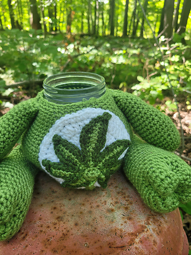 Pot Leaf Stash Jar Bear - Raechel Kammers