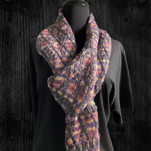 Ravelry Stained Glass Sunrise Scarf pattern by Kirei Knitting Designs