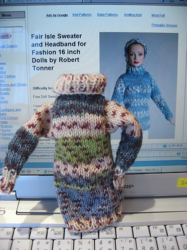 Fair Isle Sweater and Headband for Fashion 16 inch Dolls photo 2