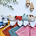 Doudou renard, lapin, renne, ours, raton pattern 
