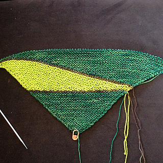 My crazy green shawl is growing! #knitting