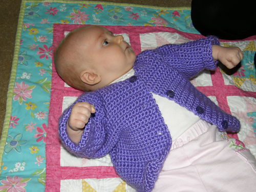 One-Stitch Baby Sweater Set (crochet) photo 2